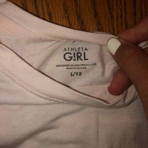 Athleta pink light long sleeve. Size Large 11/12.